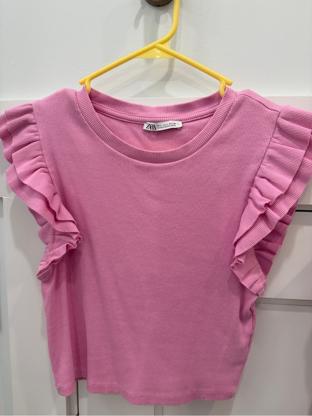 Zara Pink Ruffle Sleeve Tank Top